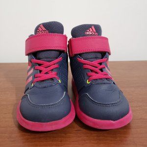 Adidas Sneakers High Top Pink Blue Two Tone Velcro Strap 6K Size